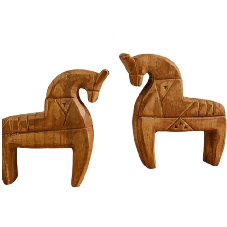 Hand Carved Wooden Horse Statues Home Decorations for Living Room Horse Figurines Collectibles Figurines Centerpieces дерева
