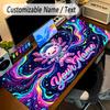 Astronaut Space Theme Personalized Mouse Pad Custom Name Text Non Slip Desk Pad For Laptop Office Desktop