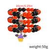 3 Pcs Halloween Black Beaded Bracelets Set for Women Handmade Spider Web Ghost Cat Pendant Bracelet Girls Party Jewelry Gift