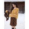 Mixiu Women's Faux Mink Cable Knit Cardigan