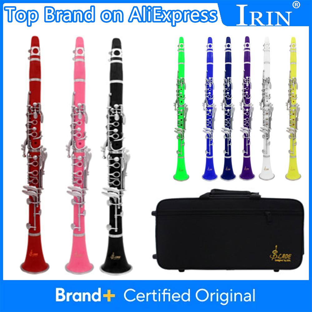 SLADE Bb Clarinet 17 Keys Bakelite Wooden Professional Woodwind Instrument Colorful Clarinette With Box Accessories Parts
