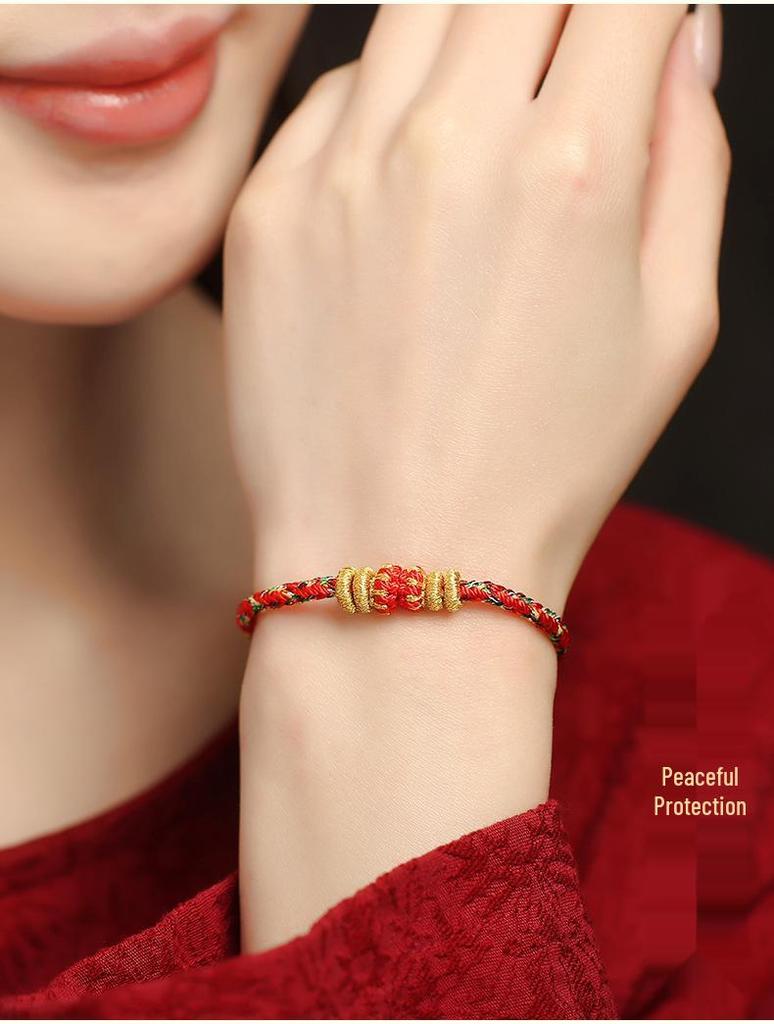 Handmade Year of the Dragon Zodiac Guardian Bracelet - Unisex Benmingnian Rope with Samantabhadra