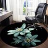 1PC Floral Bloom Office Round Area Rug, Mat Suitable For Office, Under Office Chairs Bedroom Living Room Home Decor, Room Deco