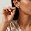 Fashion Water Drop Shape Turquoise Stud Earrings Gold Plated Women's Stainless Steel Water Droplets Earrings Hip Pop Jewelry