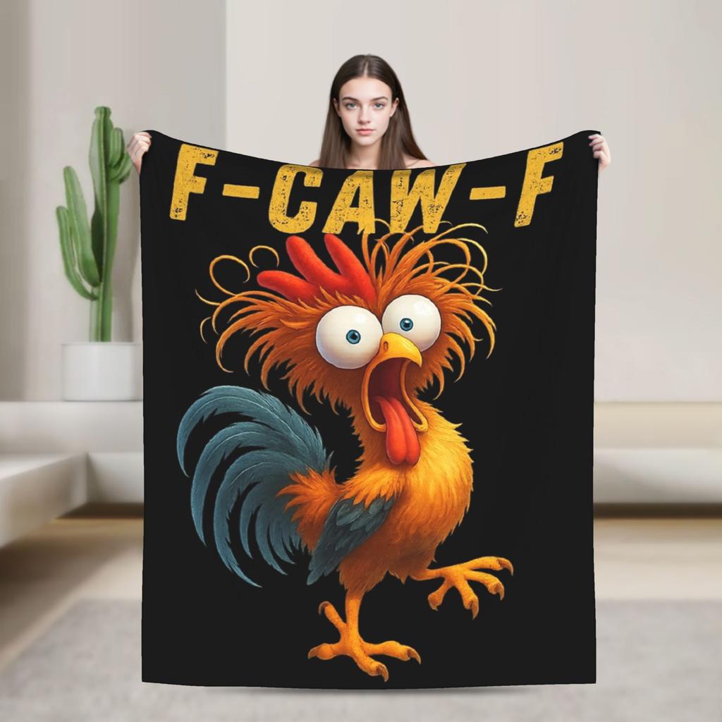 F-Caw-F Chicken Funny Fashion Blanket Fleece Decoration  Multi-function Lightweight Throw Fashion Blanket for Bed Bedroom Plush Thin Quilt