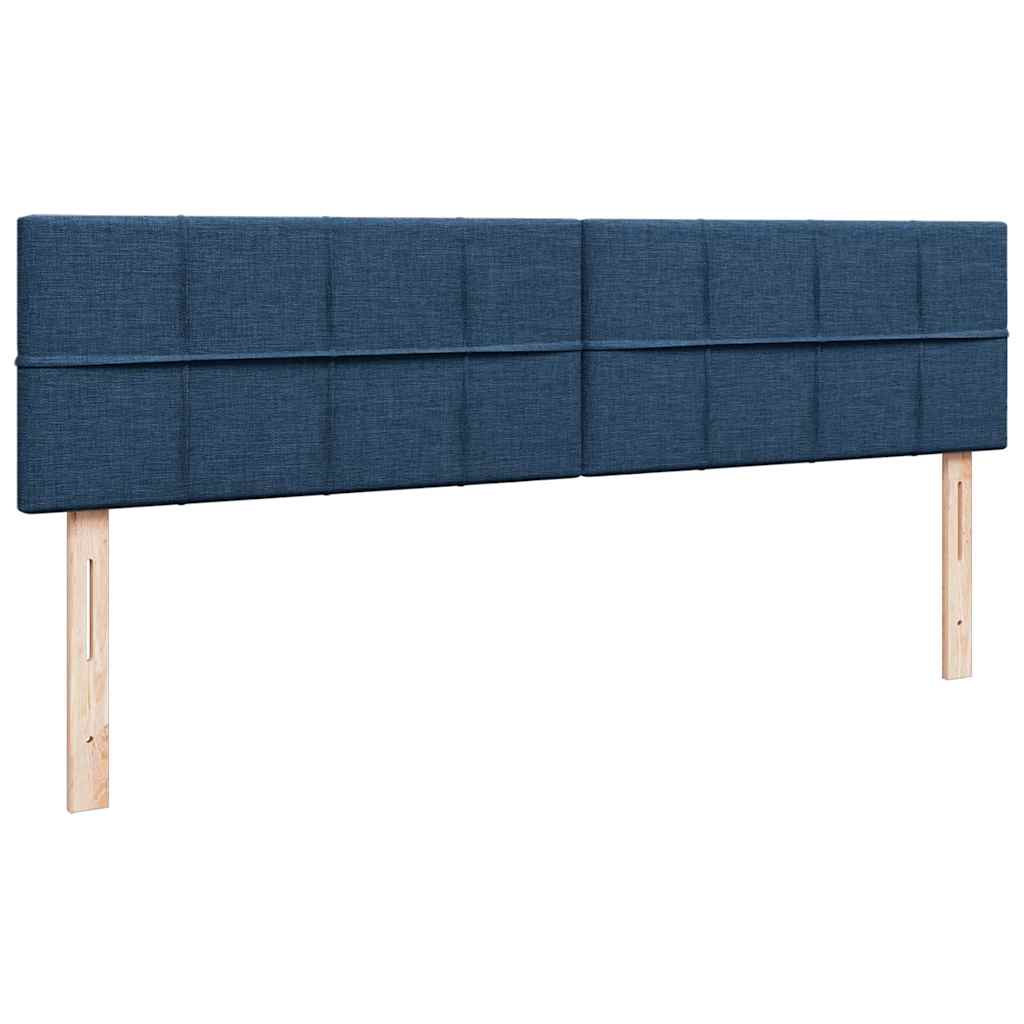 Ottoman Bed with Mattress & LEDs Blue 160x200 cm Fabric