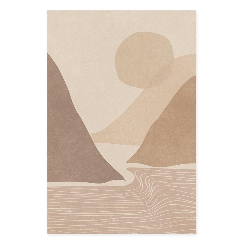 Abstract Boho Mountain Face Line Geometry Wall Art Picture Minimalist Canvas Painting Print Poster ForLiving Room Interior Decor