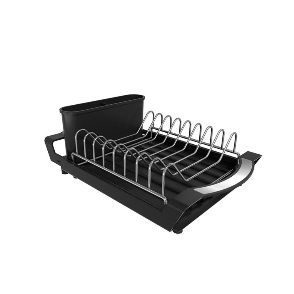 Large Capacity Draining Tray Space Saving Dish Drainer Sturdy Utensil Storage Holder  for Kitchen