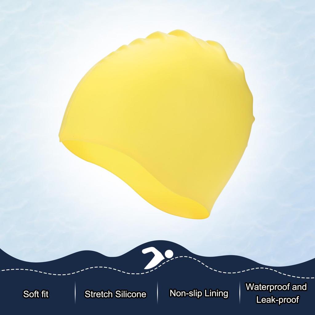 M METERXITY 6 Piece Silicone Swim Cap Opening 7.3" Height