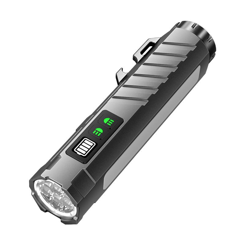 

Magnetic Rechargeable Portable Work Light Flashlight with Battery Display, Dual Light Source Aluminum Alloy Body, Camping, Cold Resistant 300mAh