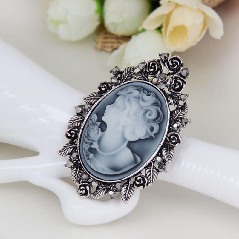 1X Vintage Cameo Victorian Style  Wedding Party Women Pendant Brooch Pin