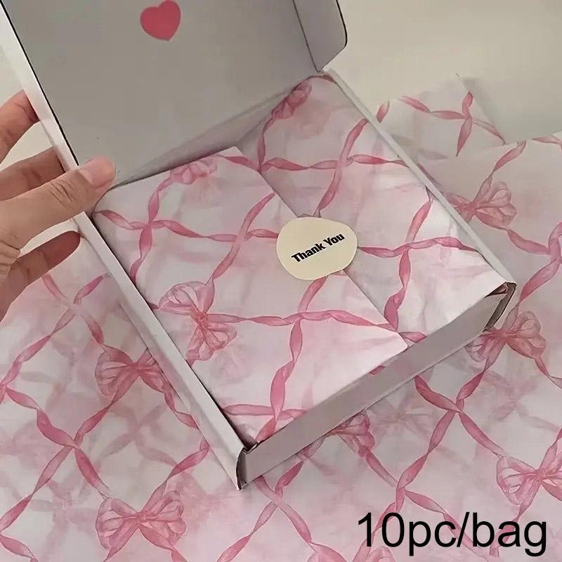 10Pcs Bow Gift Wrapping Paper Hand-Rubbed Paper Cotton Paper Bouquet Flower Wrapping Paper Festival Gift  Wrapping Paper