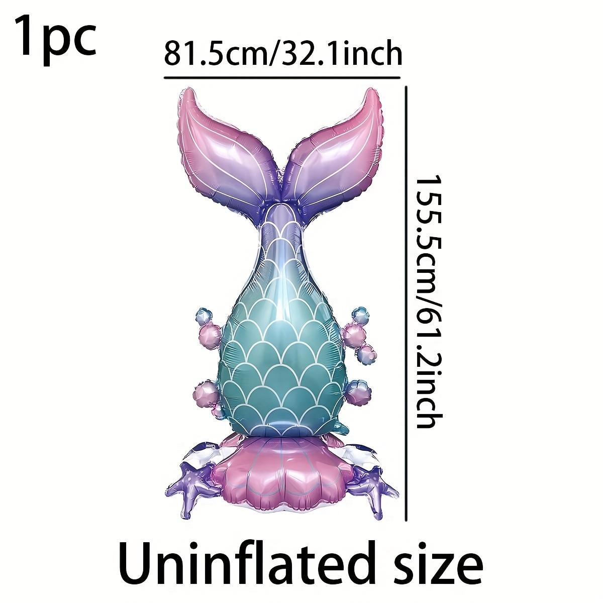

61-дюймовый гигантский шар из алюминиевой фольги в форме хвоста русалки с основанием в виде морской звезды, идеально подходит для дней рождения, свадеб, выпускных церемоний и коктейльных вечеринок. 1
