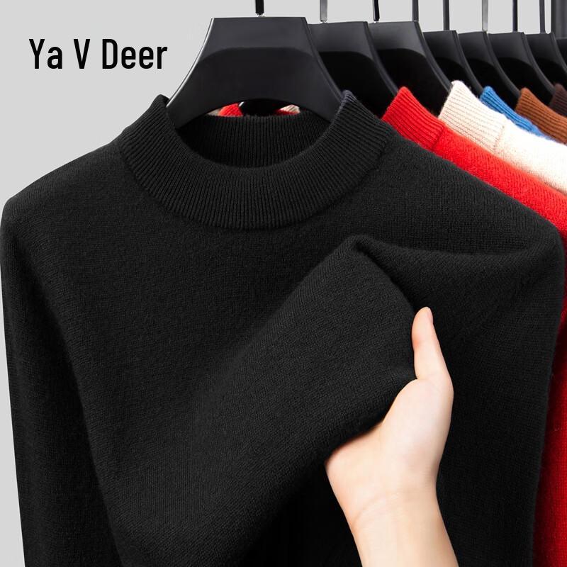 

Yalu Men s 100% Merino Wool Thickened Crew Neck Sweater S