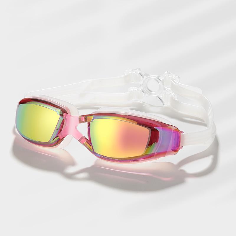 Plating Swimming Goggles Eyewear with Case Adults Professional Waterproof Anti Fog UV Shield Swim Pool Water Glasses Men Women