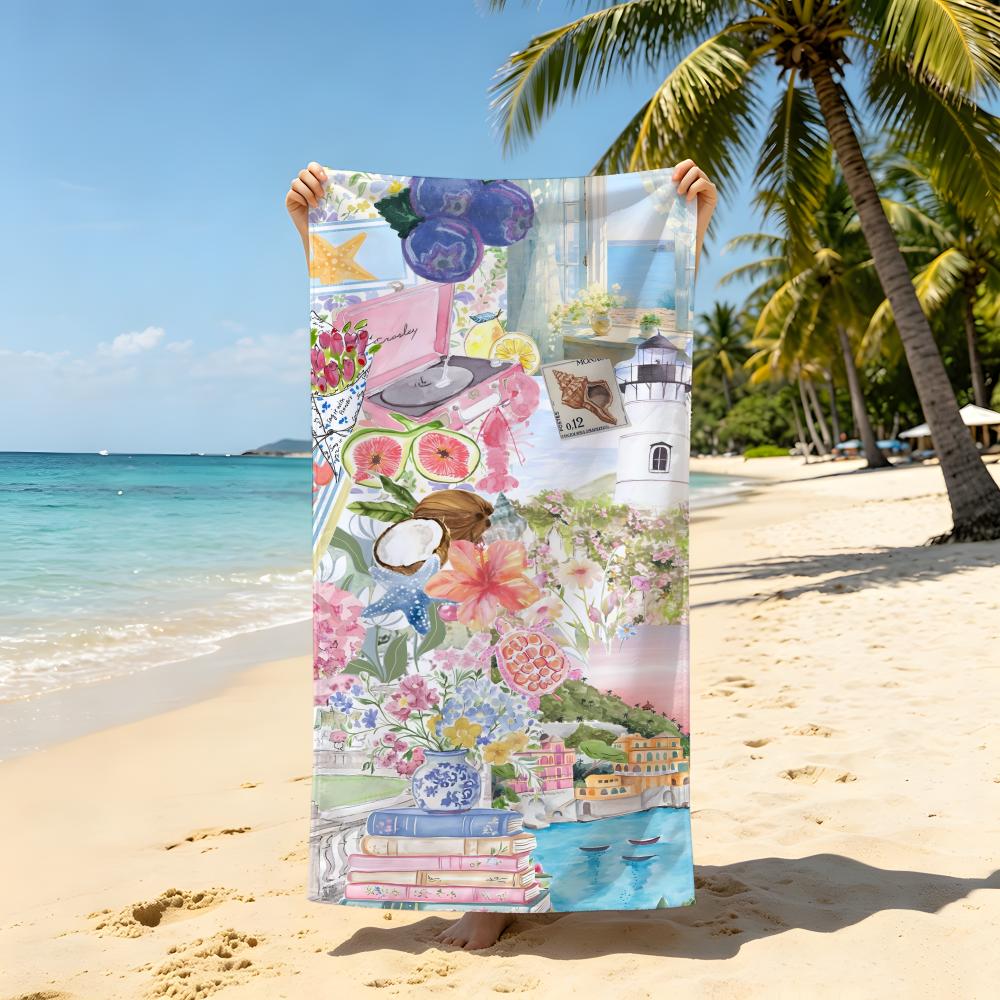Art V-Vacation F-Floral S-Style Towel Beach Blanket Towel For Travel Gym Shower Luxury Lightweight Camping Pool hot
