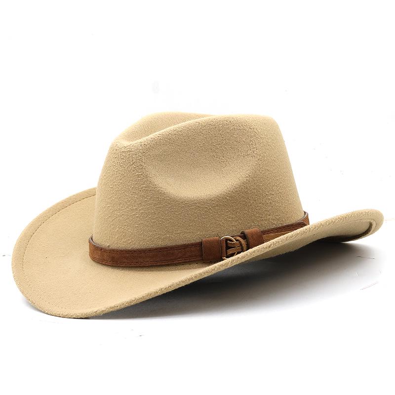 Classic Wool Felt Western Cowboy Fedora - Unisex Autumn/Winter Jazz Hat