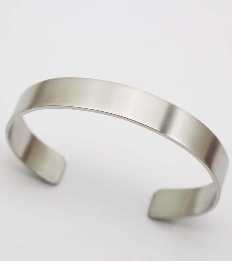 Big Cuff Bracelets Bangles Silver Color Blank Simple Classic Stainless Steel Men Cuff Bracelet