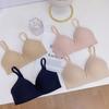 Solid Color Wire-Free Push-Up Women's Ultra-Thin Summer Bra Anti-Drooping Side Boob Control Adjustable Seamless Smooth Surface Underwear