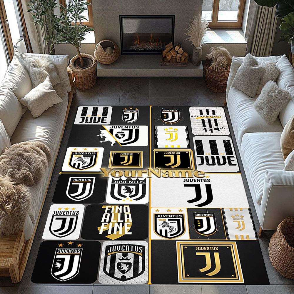 Juventus Customized Name Floor Rug Office Rug Perfect for Dining Room Game Room Outdoor Decorate Room Anti-slip Rug Decorate Offices Spiritual Gift