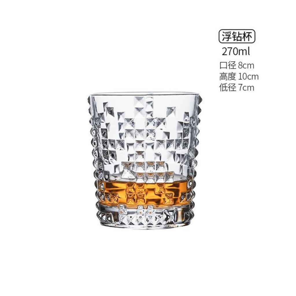 Čtvercová křišťálová sklenice na whisky, Domácí bar, Pivo, Voda, Oslava, Hotel, Svatba, Sklo, Nový dárek