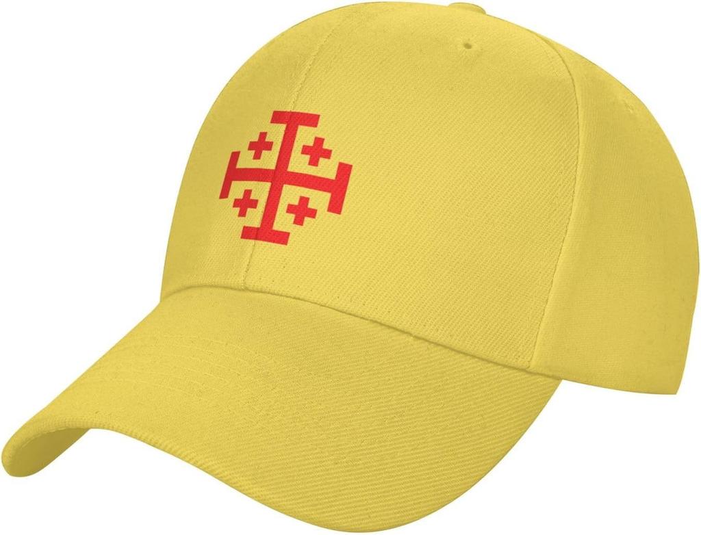 Jerusalem Cross Crusader Adjustable Baseball Cap Casual Cotton Dad Hat for Adults