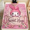 1PC My Melody Pink Print Flannel Blanket, High Quality All Seasons, Home Decor, Warmth and Comfort, Perfect for Christmas Gifts