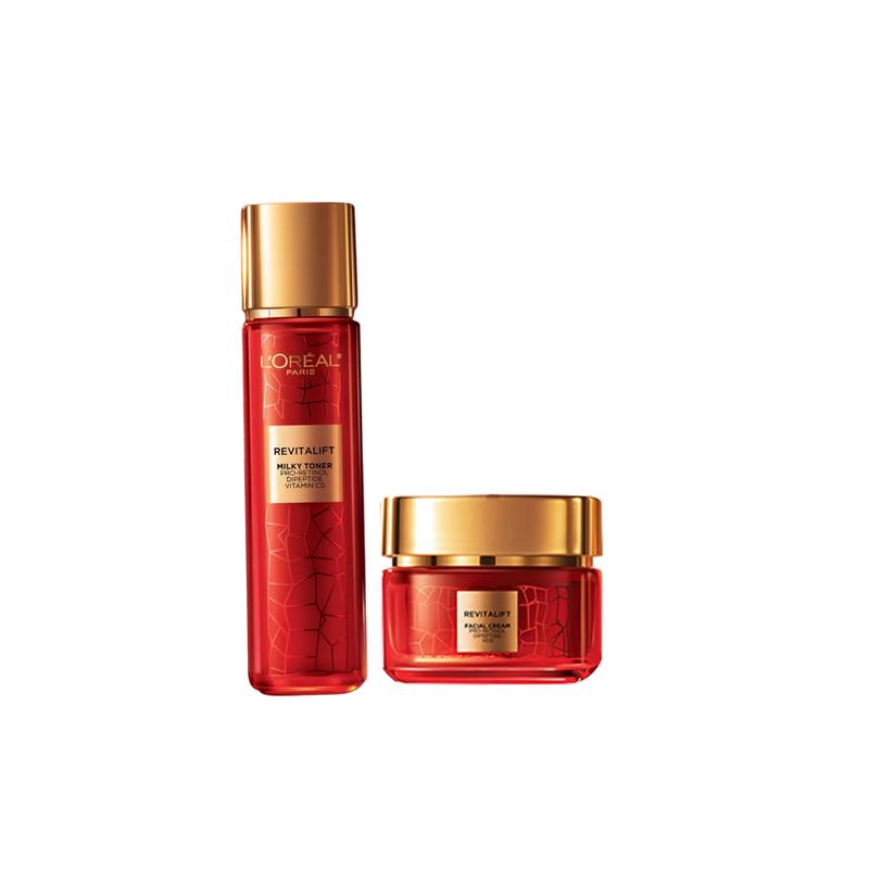 Loreal Paris New Years Limited Edition Rejuvenating Water Cream Skin Care Set - Rejuvenating Softening Toner 130ml Rejuvenating Facial Cream 50ml