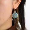 Luxury European and American Bohemian natural stone water drop pendant earrings, jewelry