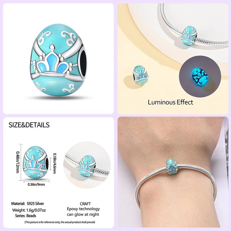 Charms Beads Fit Brand Original Bracelets 100% Copper Pink Crown Perfume Bottle Easter Eggfine Diy Jewelry Gift