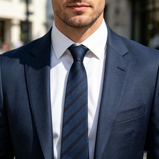 Men Tie Formal Striped Spotted Print Groom Wedding Tie Pointed High-End Style Business Necktie Outfit Accessory