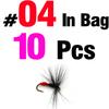 MNFT 10Pcs Various Dry Fly Fishing Lure Trout Salmon Dry Flies Fish Hook Size #6 #10 #12 Nymph Mosquito Lures Fishing Tackle