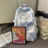 Schoolbag New Alphabet Embroidery Backpack Men's and Women's Versatile Fashion Tie-Dyeing Student School Bag Large Capacity Casual Computer Backpack