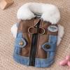 Puppy Cowboy Cotton Jacket Punk-Style Dog Clothes Winter Warmth for Yorkshire Two-Legged Garment Thickened Teddy Coat