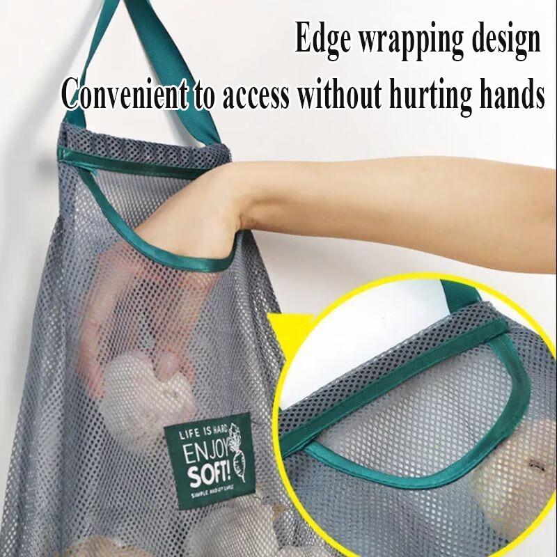 Kitchen vegetable storage mesh bag household multi-purpose creative fruit wall hanging bag hanging onion and garlic storage bag
