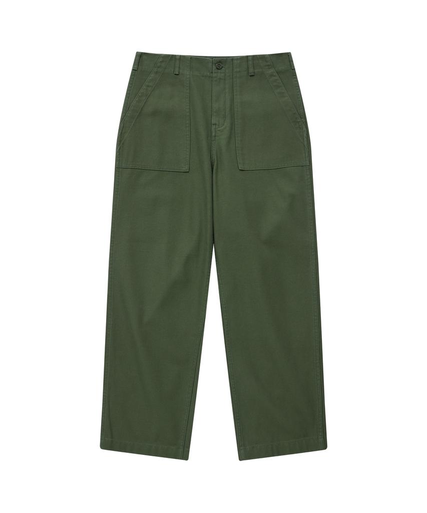 COVERNAT Wide Back Satin Fatigue Pants Olive