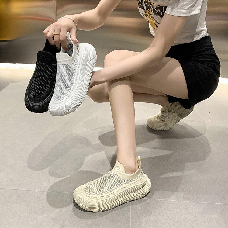 Lady Fitness Women Breathable Sneakers Woman Casual Non-slip Walking Shoes Cushion Female Comfortable Low Top Sock Sneakers