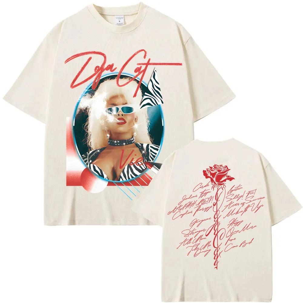 Doja Cat Album Poster Graphic Print Tshirt Men Women Oneck Cotton Loose Casual Summer New Tee  Oversized Harajuku Fashion Tops S