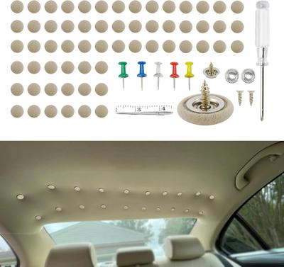 60 STUKS Hemelbekleding Reparatieset Dakreparatie Drukklinknagels Installatiegereedschap Bevestiging Voor Auto Interieuraccessoires Plafond Doorzakken