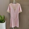 Special Offer Silk Nightdress Pajamas Women's Spring and Summer Thin Ice Silk Nightdress Pullover Dress Silk Mid Length Long Length