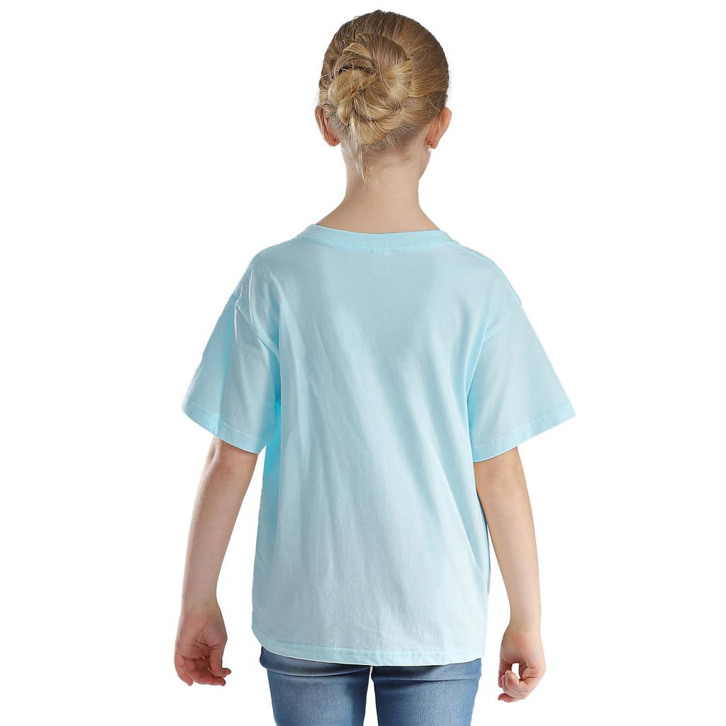T-shirt Casual Unisex in Cotone a Manica Corta, Ampia, Traspirante, Girocollo, per Bambini e Bambine