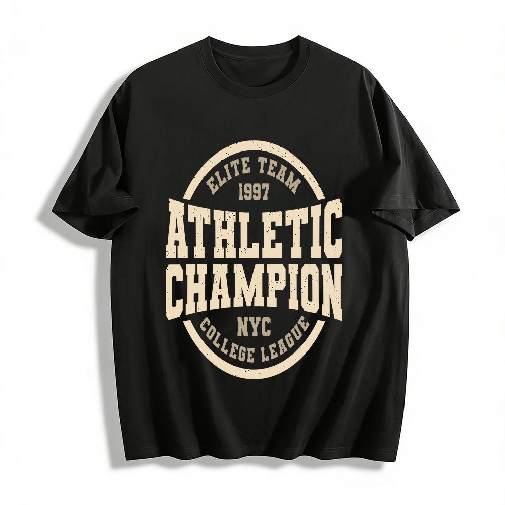 

Vintage Athletic Champion Print Casual Sports Unisex T-Shirt Pure cotton T-shirt XXS