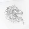 Luxury Glossy Horse Head Brooches for Women Zodiac Animal Pins Casual Party Accessories New Year Gifts Friends