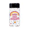 For Samsung Galaxy Z Flip 4 3 Case Rainbow Egg Pattern Painted Transparent Folding Shockproof Clear Hard Back Cover Accessories