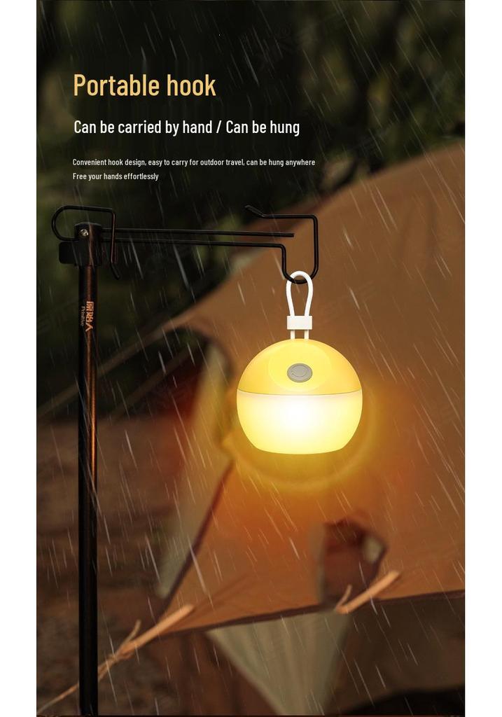 Portable Silicone Rechargeable Camping Light Strip with White & Yellow Ambiance and Long Battery Life
