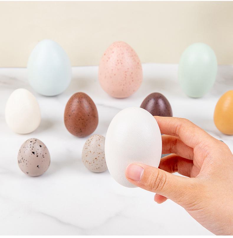 Wooden Educational Pretend Play Set: Colorful Bird, Chicken, and Duck Eggs for Kindergarten Science Learning