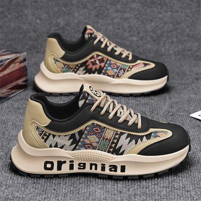 Men's Shoes Spring New Low-top Versatile Printed Cloth Dad Shoes Trendy Casual Comfortable Sports Forrest Gump Shoes