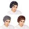 Casual Polyester Knit Headscarf Hat With Embroidered Braid For Autumn Wear