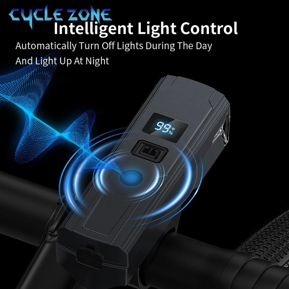 Smart Bicycle Light Front Bike Lights Type-C Rechargeable MTB Road Bicycle Headlight Flashlight Cycling Lamp Bike Accessories