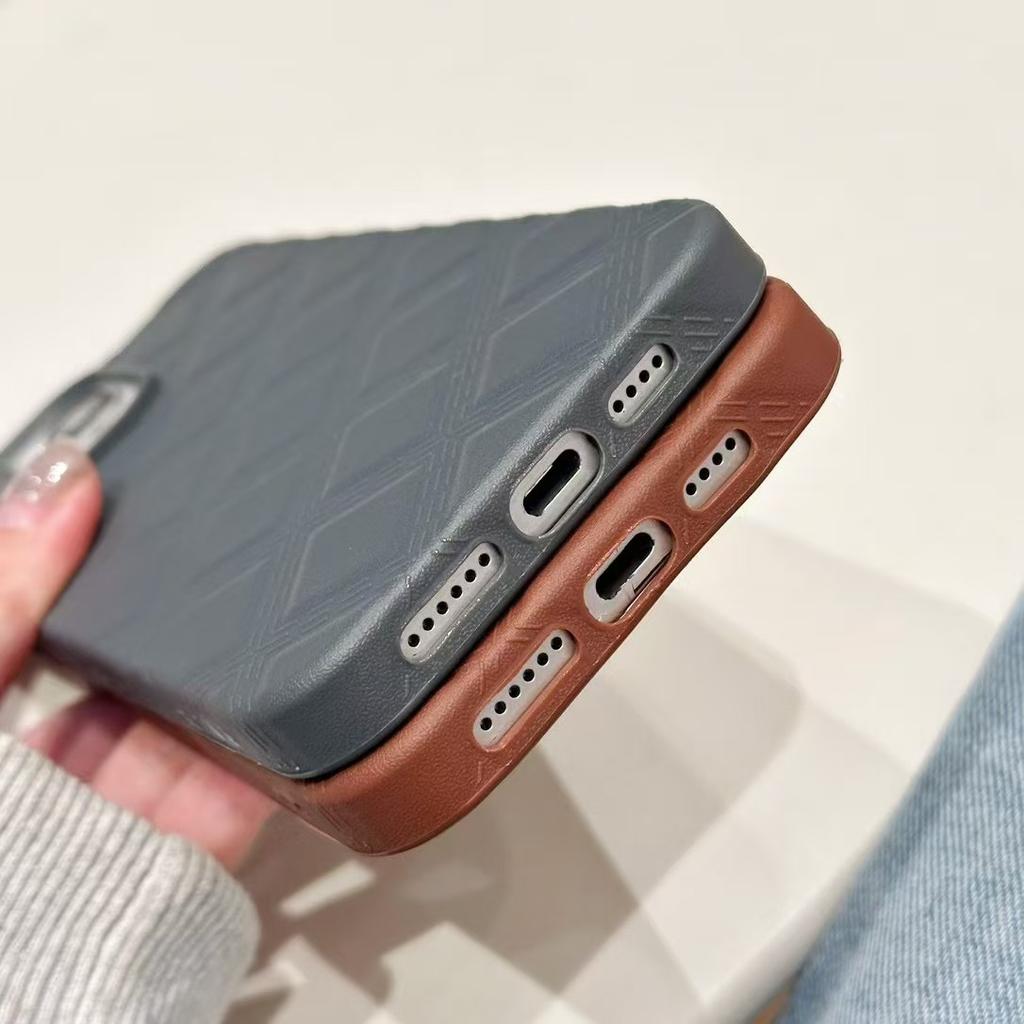 Anwendbar auf iPhone12 Vollfarbenes Diamant-Leder-Muster Vollumfassende Handyhülle Apple 11 Großes Loch 15promax Sturzsichere Weichschale